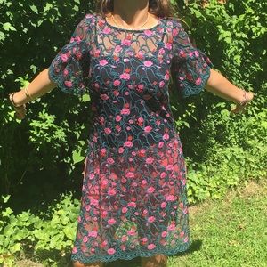 Moulinette Pink Floral Embroidered Tunic